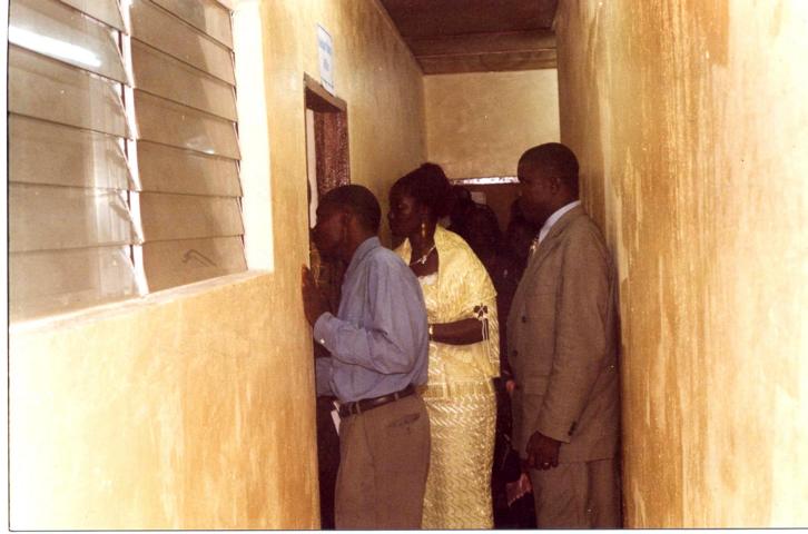 Pastor Vaye and some members of Calvary Baptist Church inspect new offices