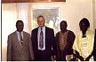 Rev. Vaye, Rev. Sheppard, Dea. Omarley Yeabah (chairman of the Deacon Board) and Sis. Suzana Vaye posed for photo in conference room